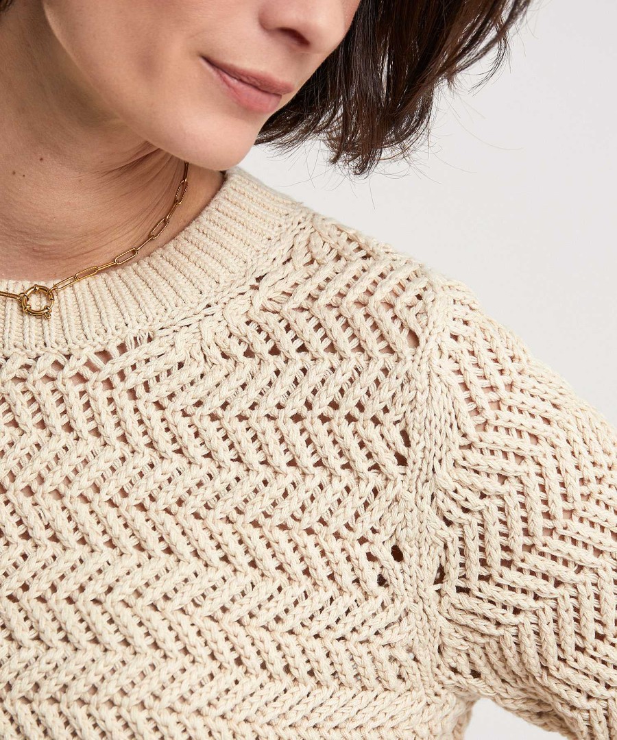 BEONE Beone Zigzag Openwork Sweater Clearance