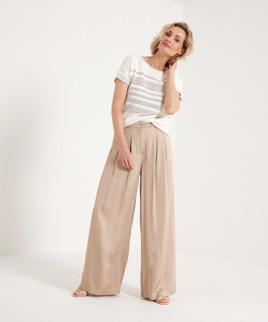 Summum Summum Palazzo Trousers Silky Satin New