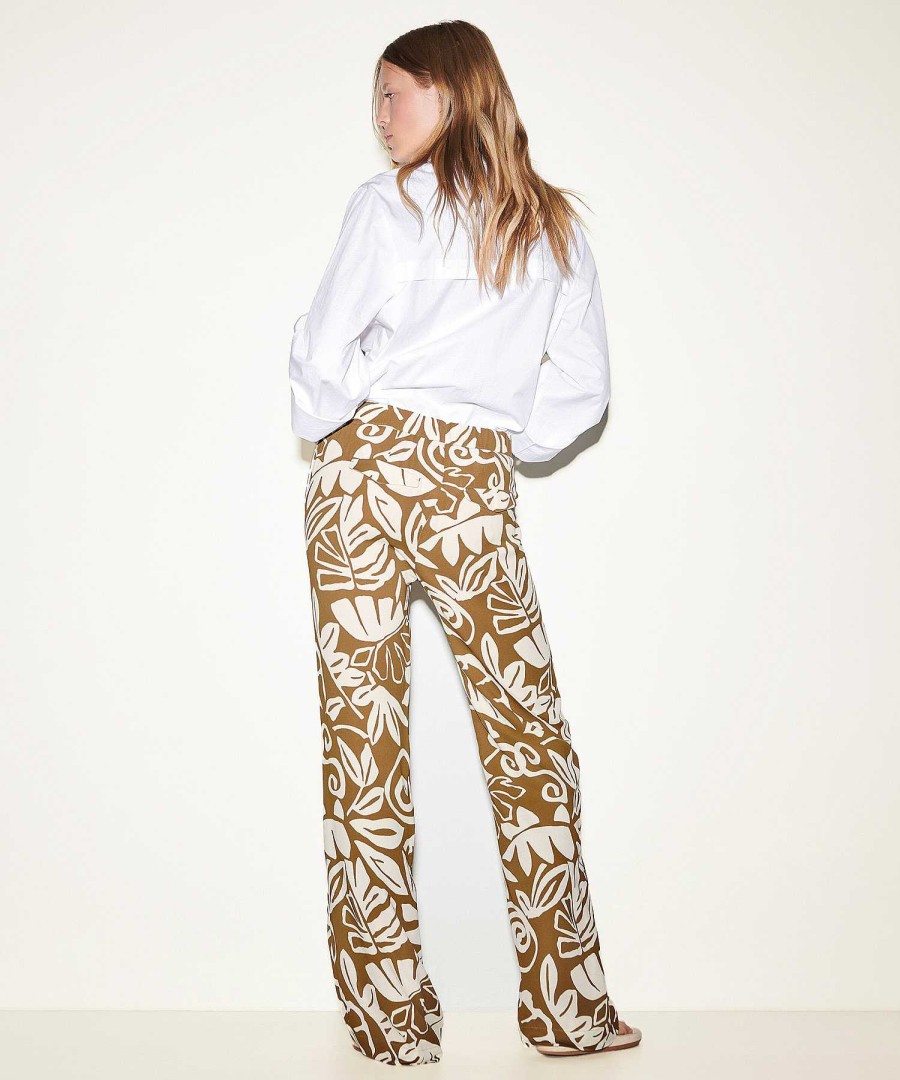 Luisa Cerano Luisa Cerano Palazzo Trousers Leaf Print Hot