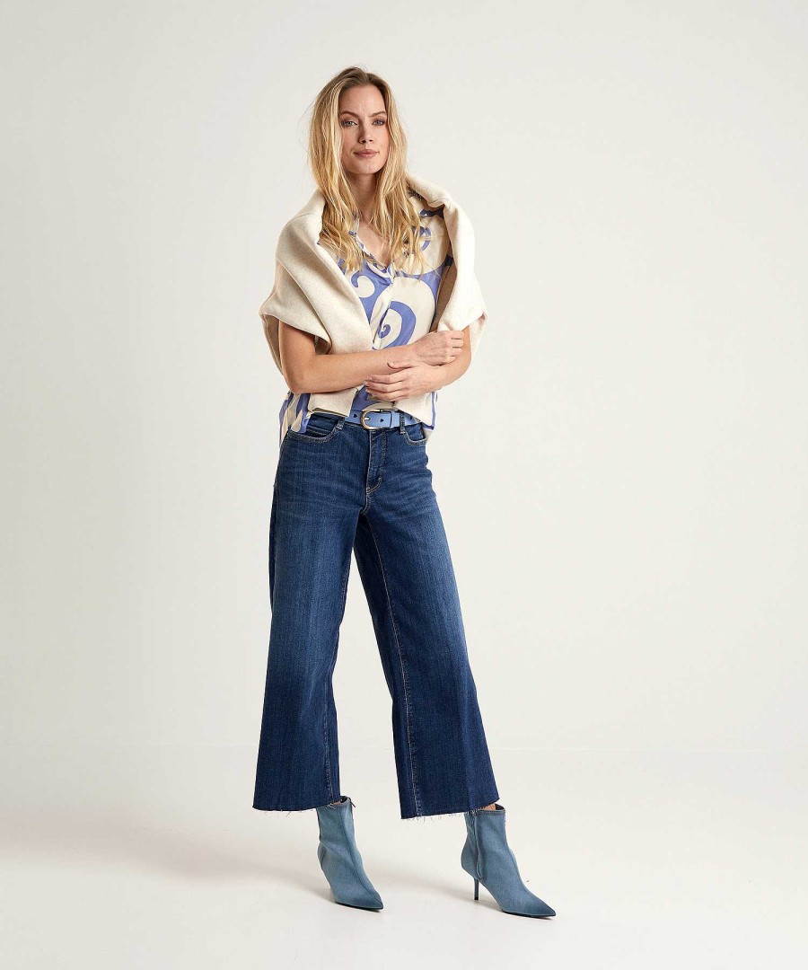 MAC Jeans Mac Jeans Cropped Wide Leg Jeans Dream Wide Clearance