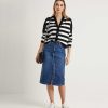 OUI Oui Denim Skirt With Split Clearance