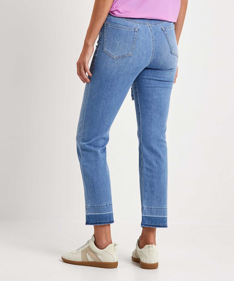 Marc Cain Collections Marc Cain Kick Flare Jeans With Braid Belt Fyli Clearance