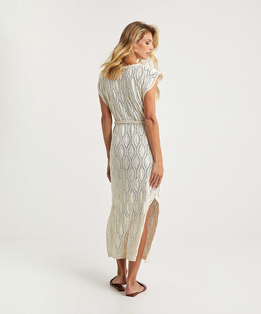 Caroline Biss Caroline Biss Crochet Dress With Belt Wholesale