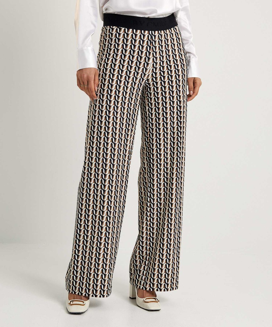 Cambio Cambio Palazzo Trousers Retro Print Allison Online