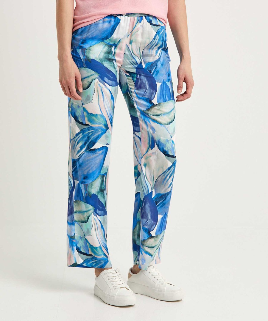 TONI Toni Silky Palazzo Pants Leaves Summer New