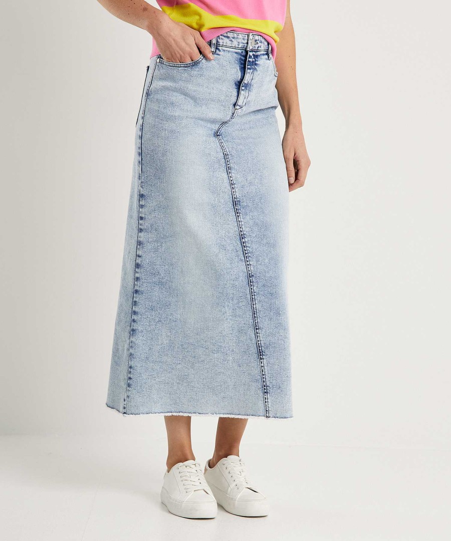 Luisa Cerano Luisa Cerano Denim Skirt With Split Wholesale