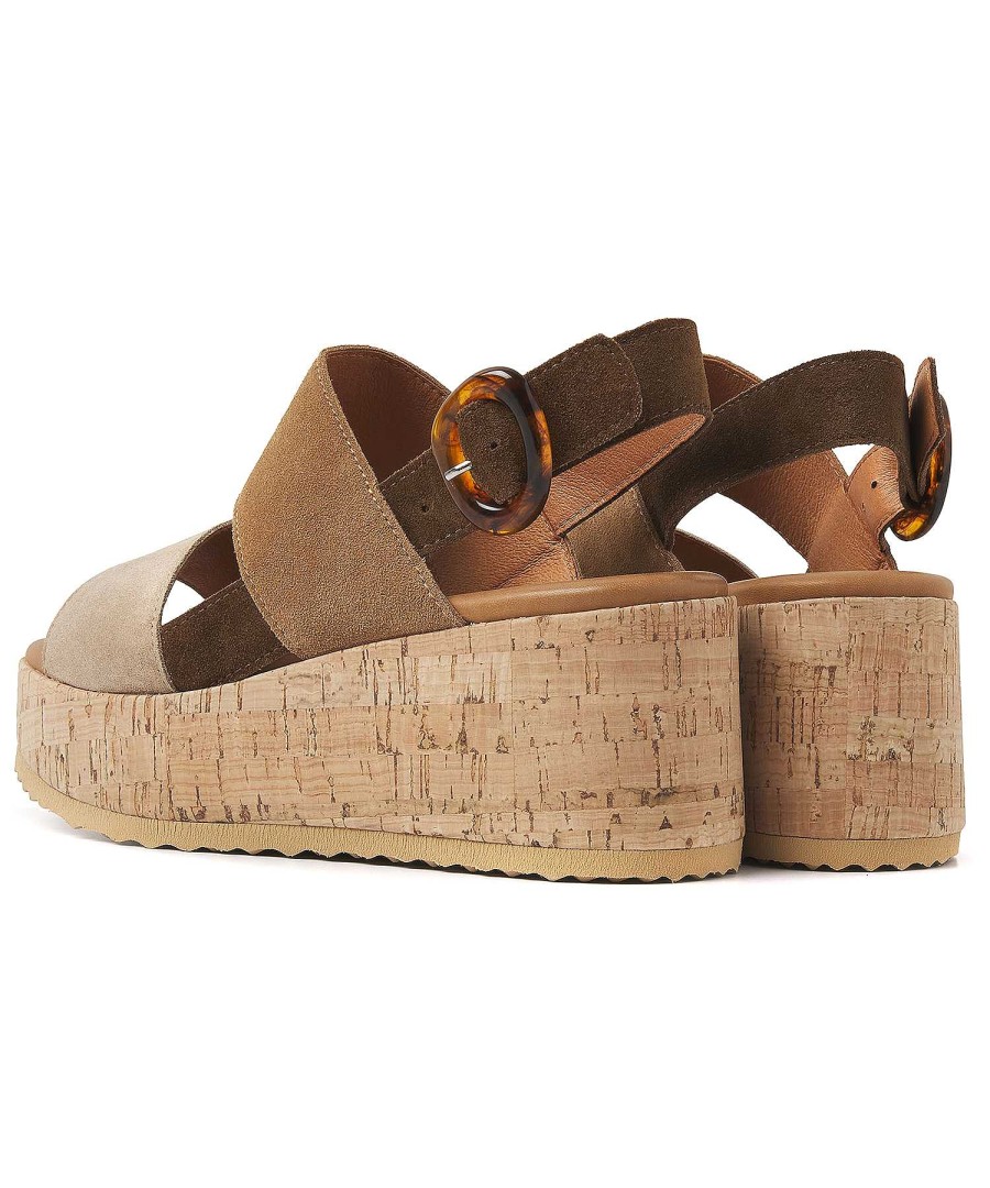 VIA VAI Via Vai Platform Sandal Cork Sole Sissel Raven Clearance