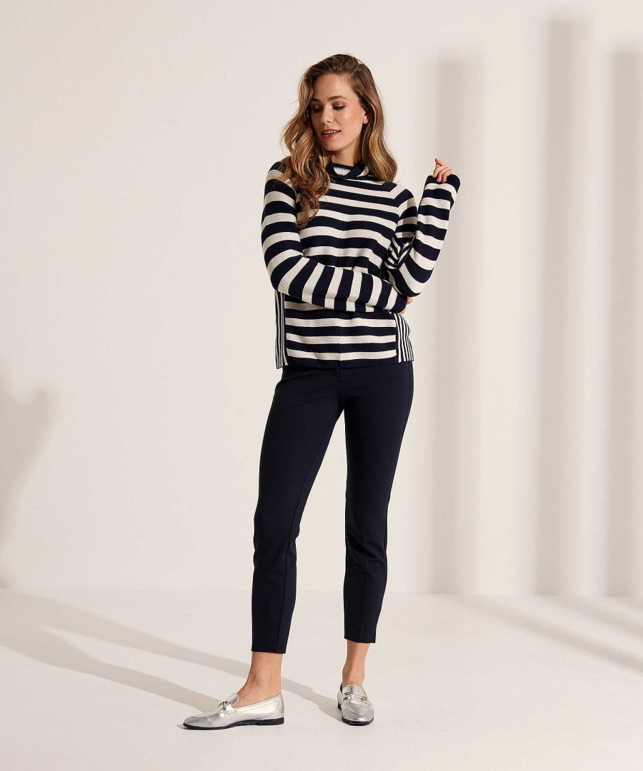 OUI Oui Ribknit Turtleneck Stripes Clearance