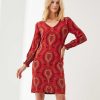 Ana Alcazar Ana Alcazar Dress V-Neck Slinky Paisley Wholesale