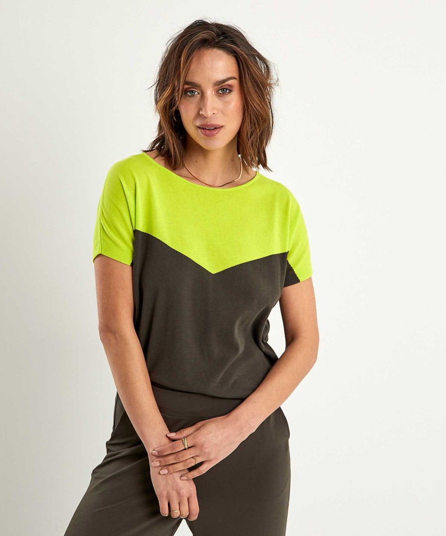 KYRA Kyra Sweater V-Shape Colorblock Alika Online