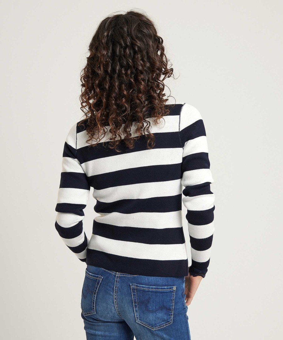 BEONE Beone Zipper Cardigan Blockstripe Clearance