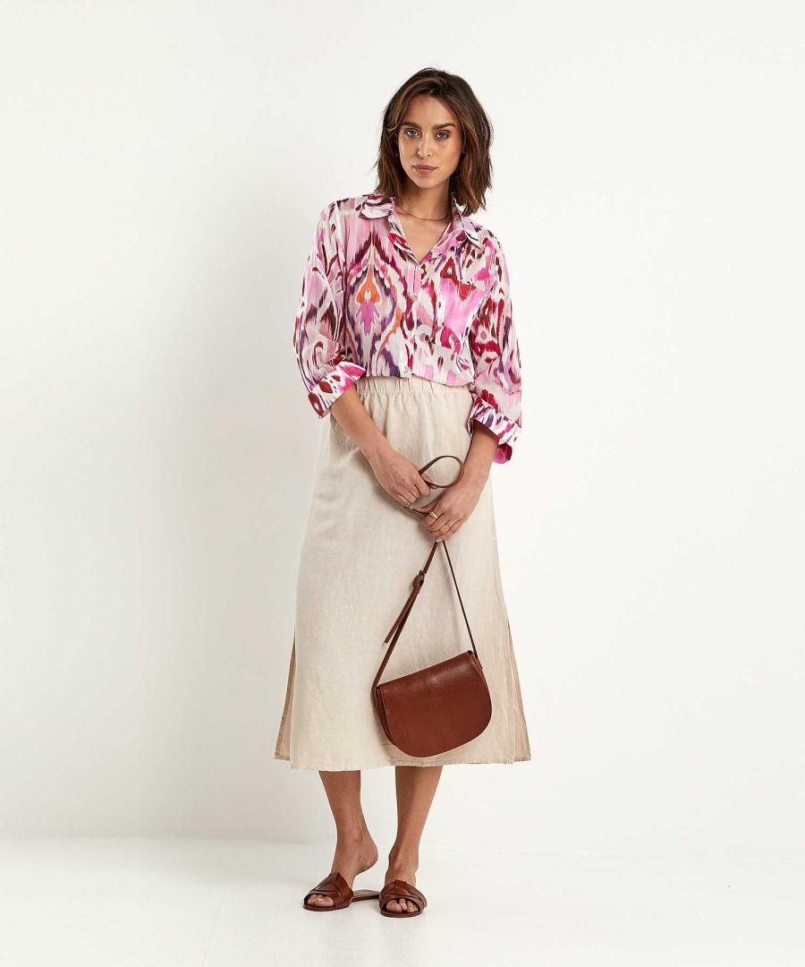 No Man's Land No Man'S Land Linen Blend Skirt Best