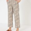 Brax Brax Linen Blend Cropped Pants Leaf Print Maine Hot