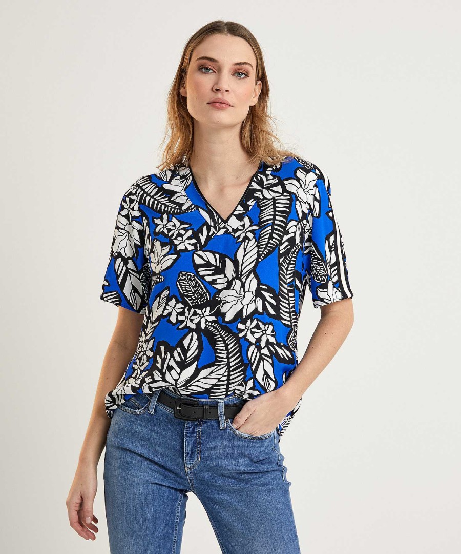 Marc Cain Sports Marc Cain Sports Blouse Leaf Print New