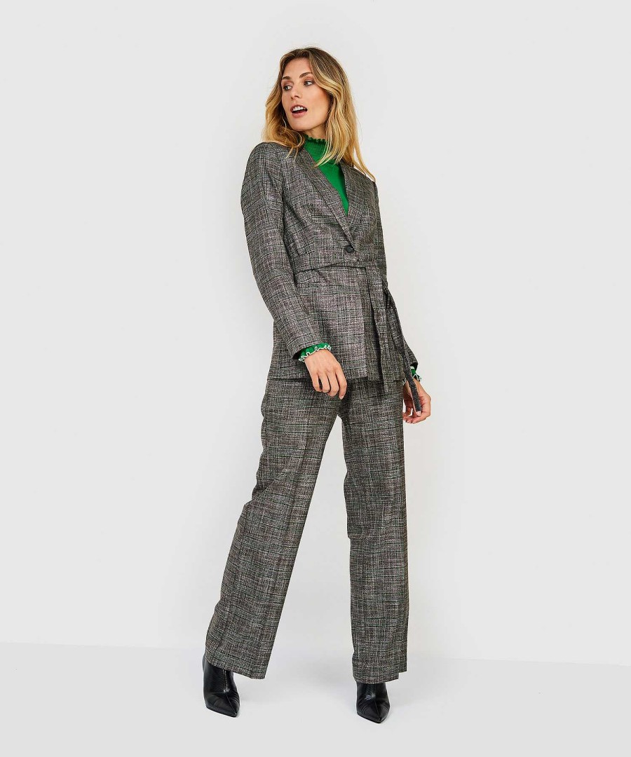 KYRA Kyra Blazer Check Belt Igone Wholesale