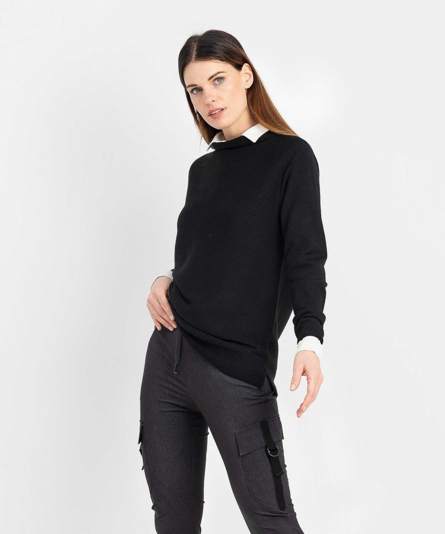 BEONE Beone Long Sweater Horizontal Rib New