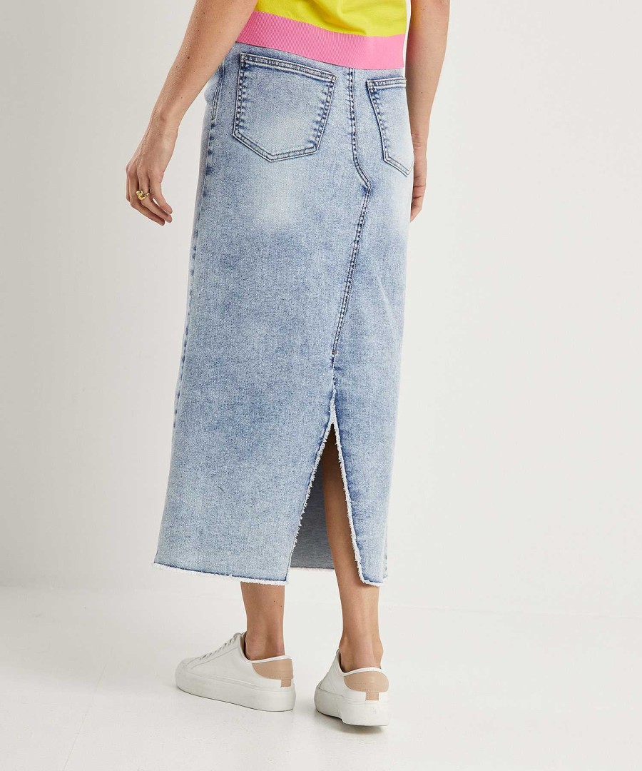 Luisa Cerano Luisa Cerano Denim Skirt With Split Wholesale