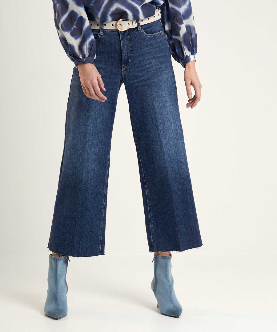 MAC Jeans Mac Jeans Cropped Wide Leg Jeans Dream Wide Clearance