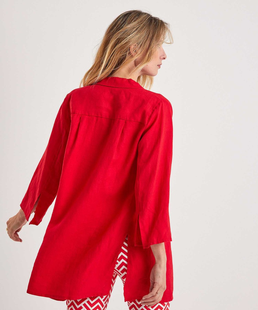 KYRA Kyra Linen Tunic Blouse Liza Clearance