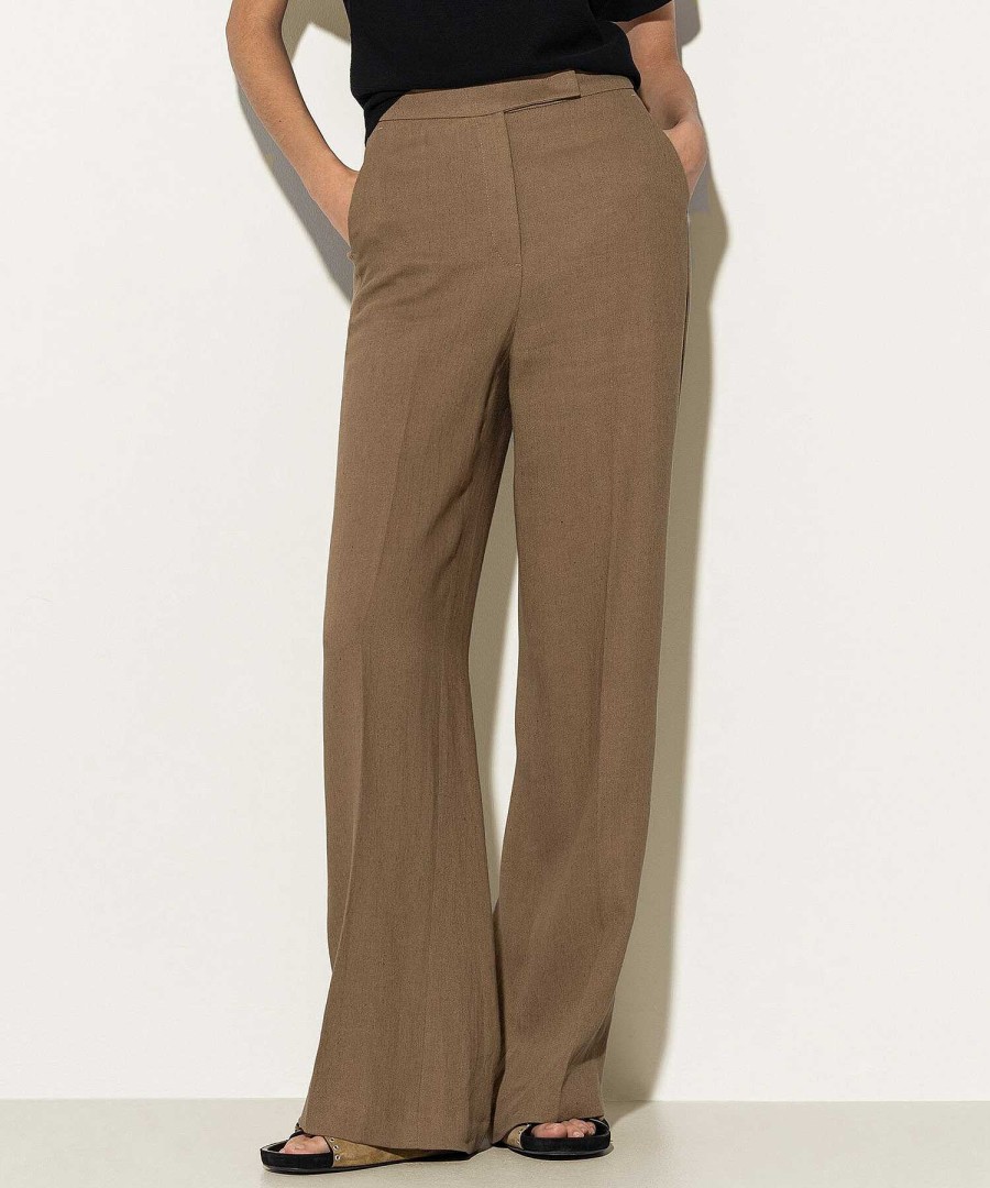 Luisa Cerano Luisa Cerano Linen Blend Wide Leg Pants Wholesale