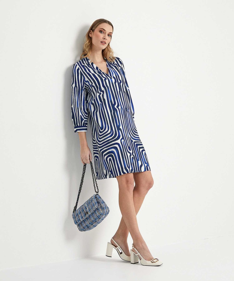 Caroline Biss Caroline Biss Dress Fancy Stripe Clearance