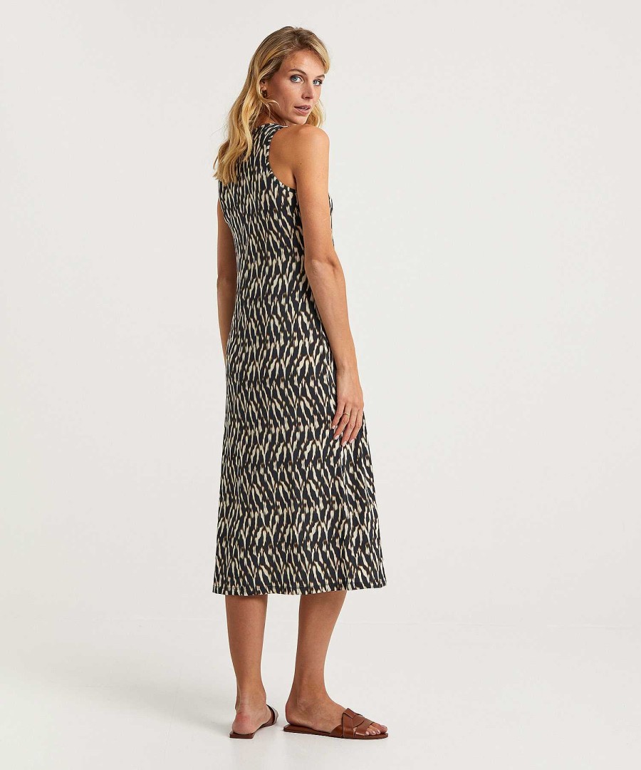 No Man's Land No Man'S Land Slinky Dress Blurry Print Hot