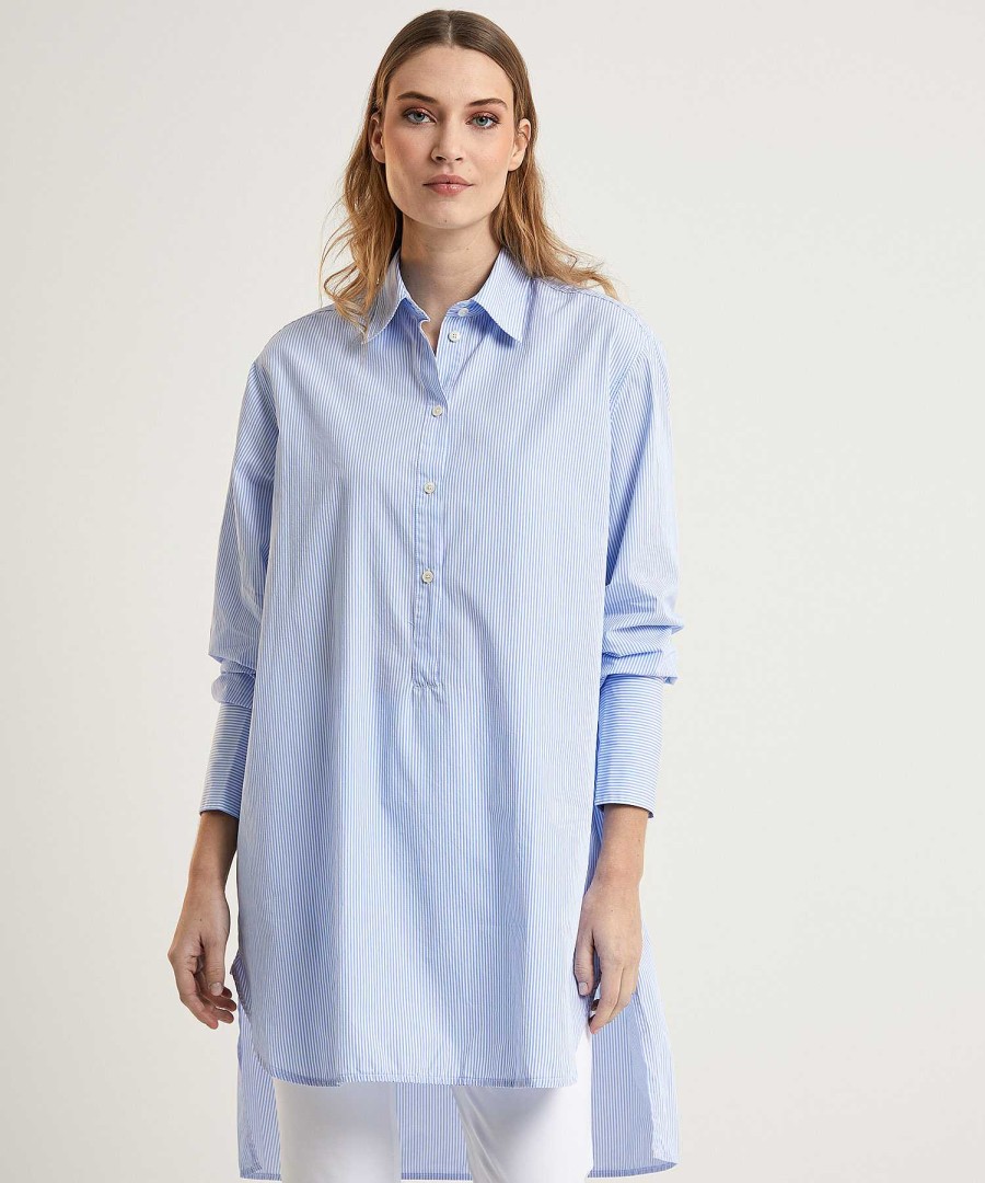 0039 ITALY 0039 Italy Poplin Shirt Dress With Stripe Avery Wholesale