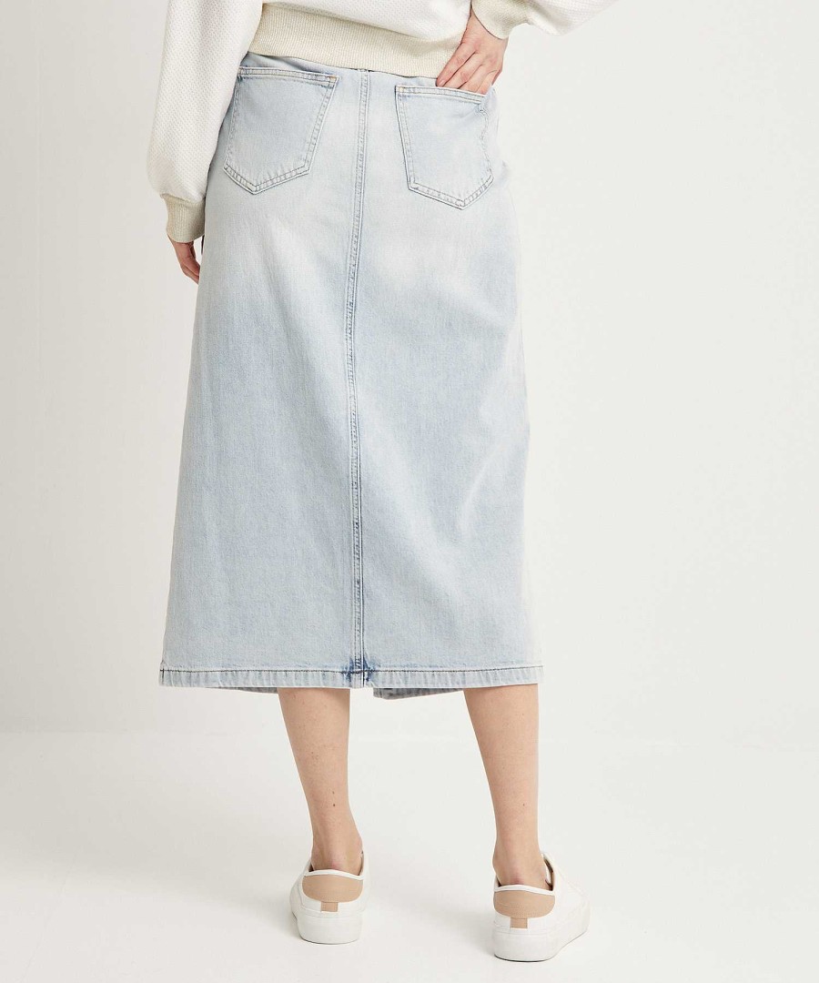 OUI Oui Denim Skirt With Split Hot