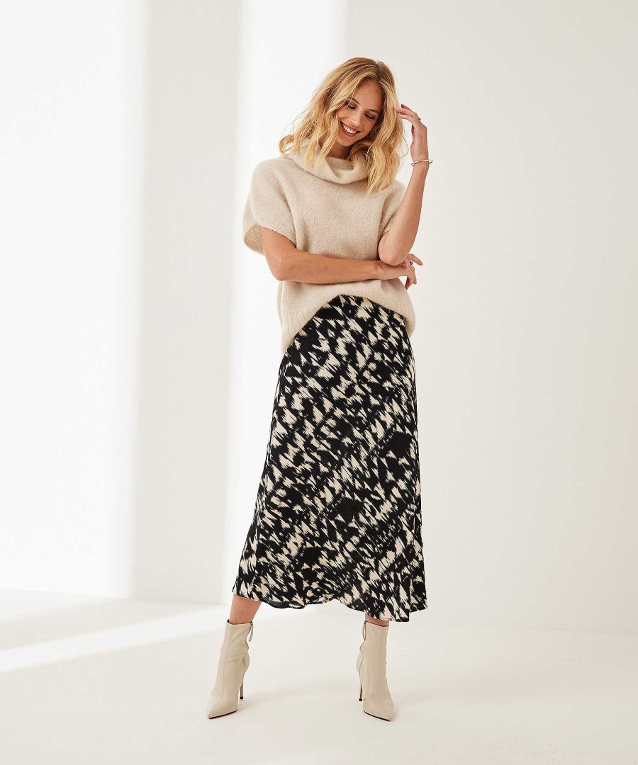 No Man's Land No Man'S Land Skirt Viscose Crepe Sweep Print Hot