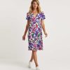 OUI Oui Slinky Wrap Dress Big Flower Clearance